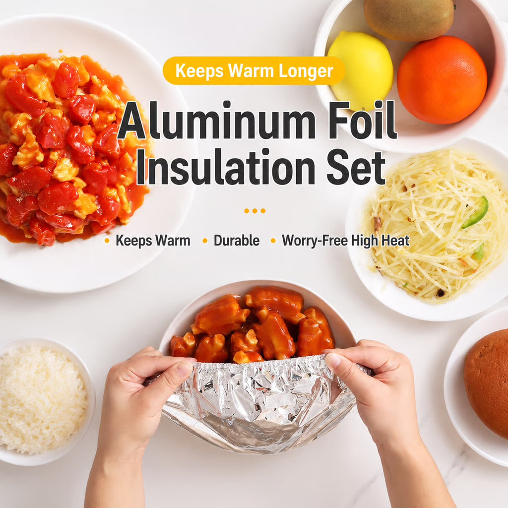 Reusable Aluminum Foil Thermal Food Cover — Heat-Retaining, Washable & Freshness-Preserving Kitchen Essential