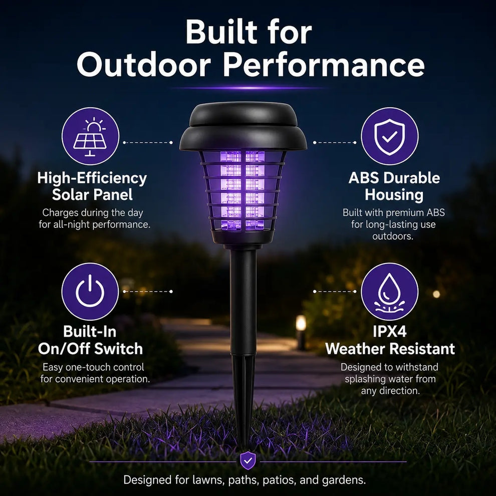 Solar Mosquito Zapper | 2-in-1 Bug Killer & Yard Light 🦟