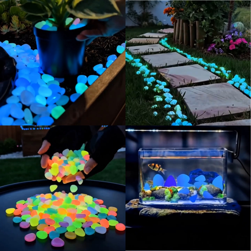 💥🌈Colorful Glow-in-the-Dark Garden Stones