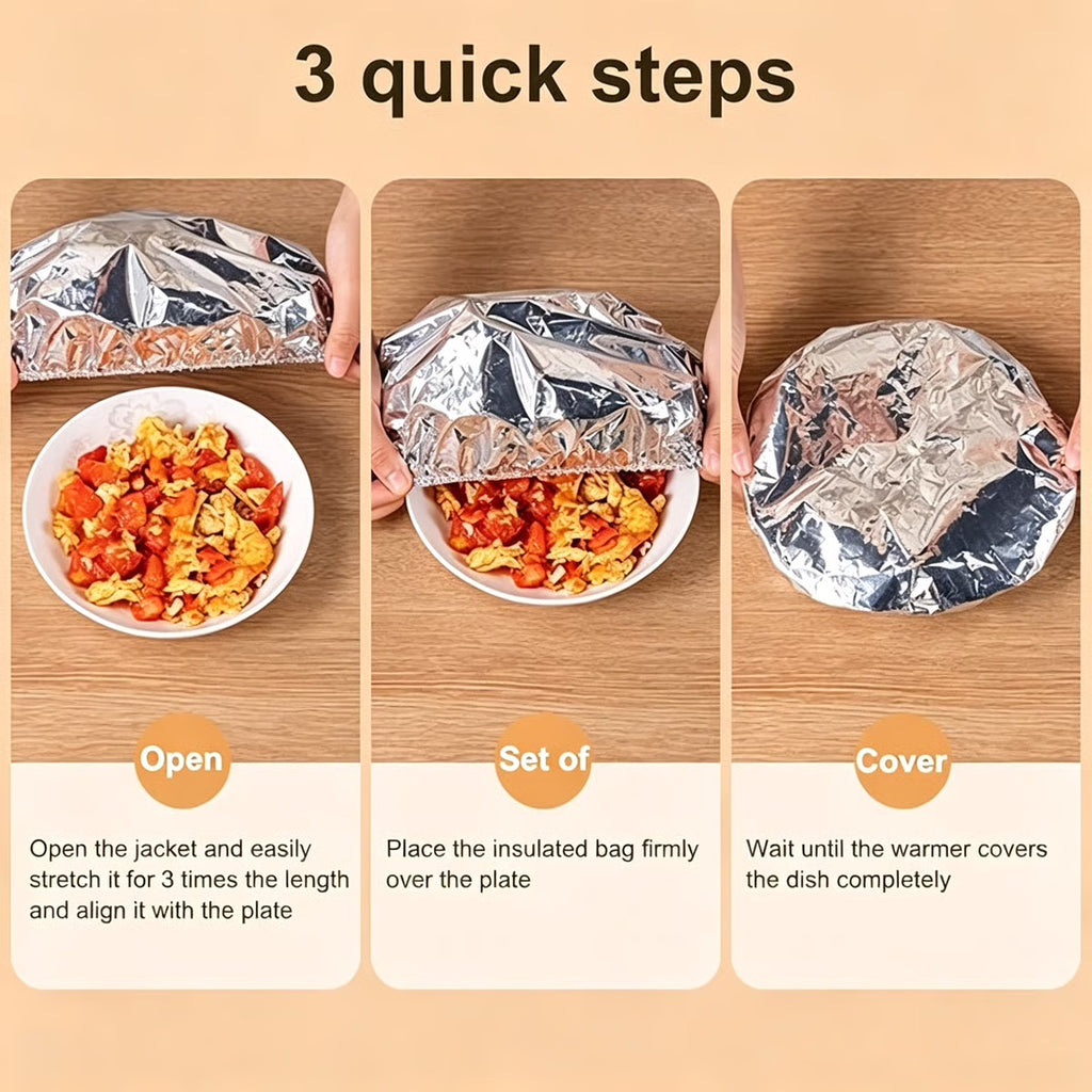 Reusable Aluminum Foil Thermal Food Cover — Heat-Retaining, Washable & Freshness-Preserving Kitchen Essential