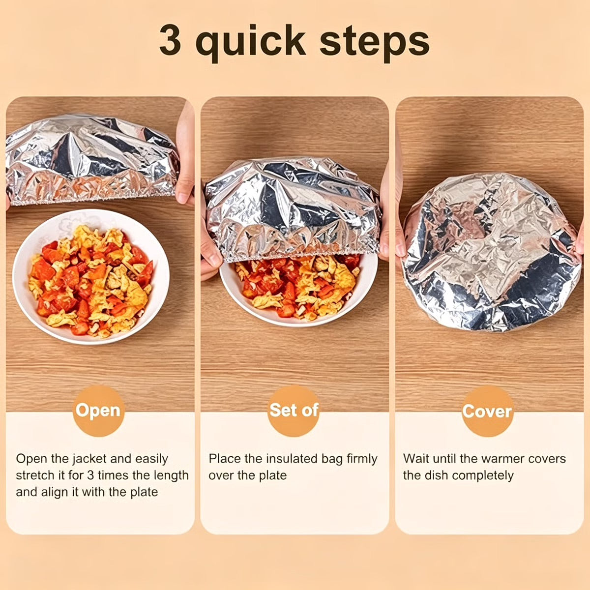 Reusable Aluminum Foil Thermal Food Cover — Heat-Retaining, Washable & Freshness-Preserving Kitchen Essential