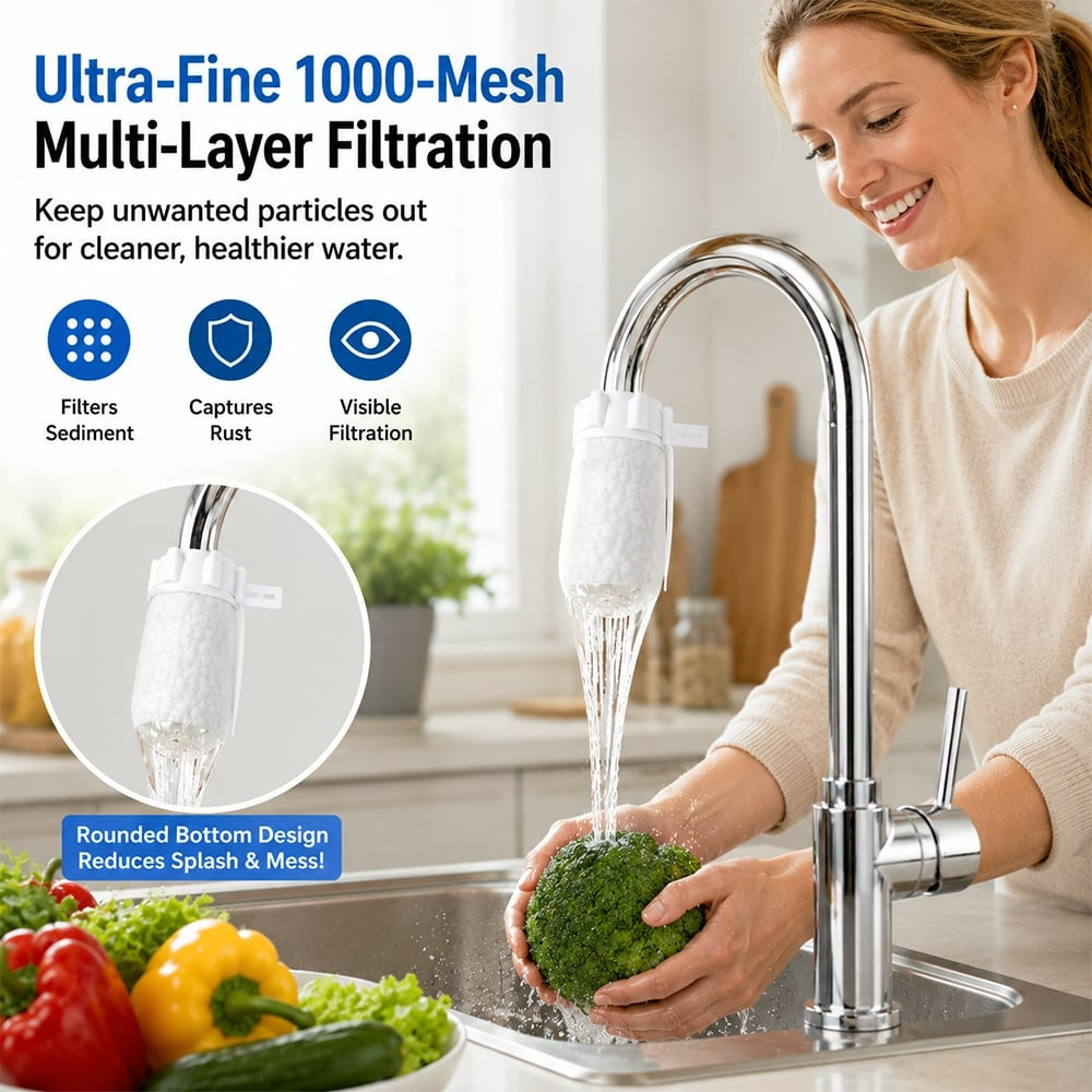 Faucet Filter Cotton Bags — 1000-Mesh Filtration, Universal Fit, Splash-Proof (100pcs)