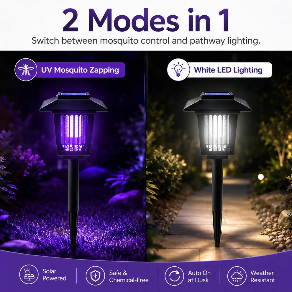 Solar Mosquito Zapper | 2-in-1 Bug Killer & Yard Light 🦟
