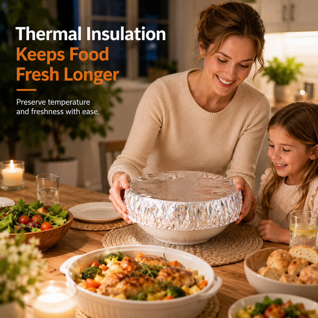 Reusable Aluminum Foil Thermal Food Cover — Heat-Retaining, Washable & Freshness-Preserving Kitchen Essential